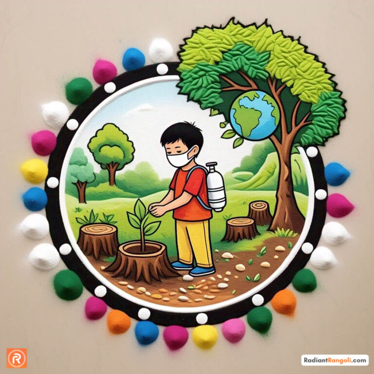 Rangoli Design Ideas for World Environment Day - Kids Art & Craft