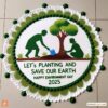 Tree Planting Rangoli Rangoli Design Ideas for World Environment Day - Kids Art & Craft