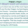 Paragraph on My First Day at School