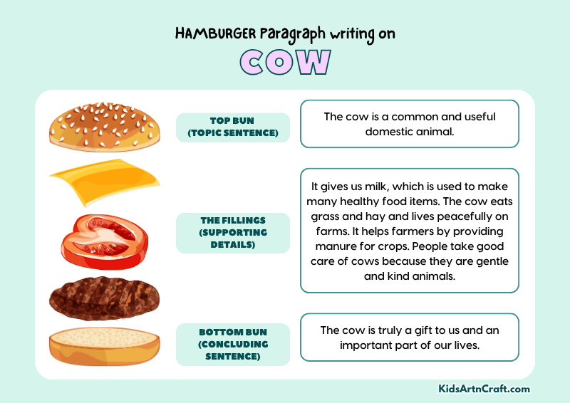 Cow Paragraph Writing with Hamburger Method
