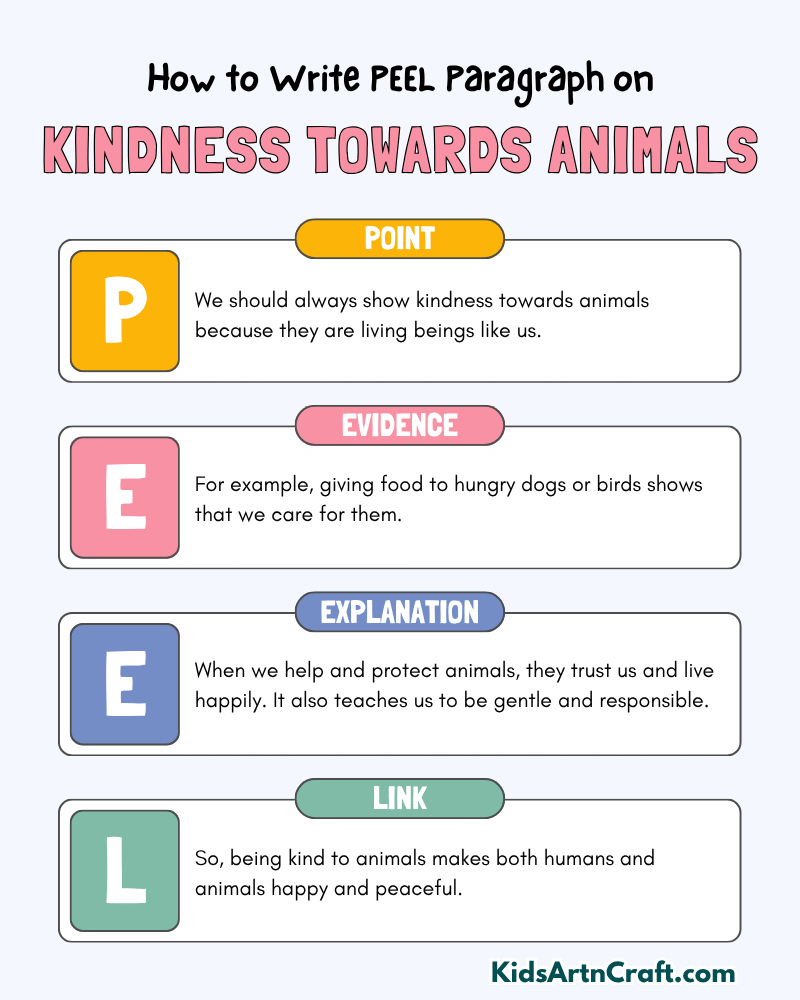 Kindness Towards Animals Paragraph Writing with PEEL Method