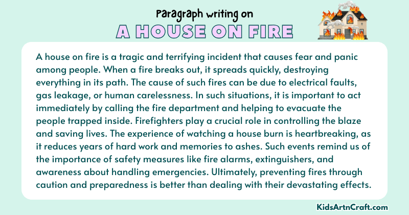 Paragraph on A House on Fire