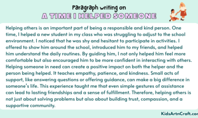 Paragraph on A Time I Helped Someone