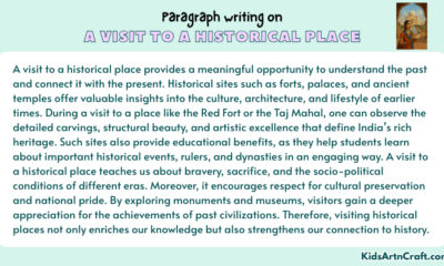 Paragraphs on A Visit to a Historical Place
