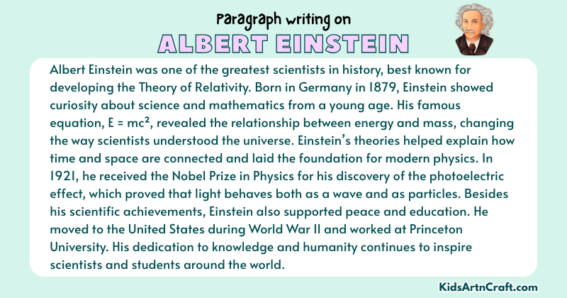 Expository Paragraph on Albert Einstein (Explains with Facts)