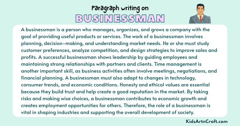 Expository Paragraph on Businessman (Explains with Facts)