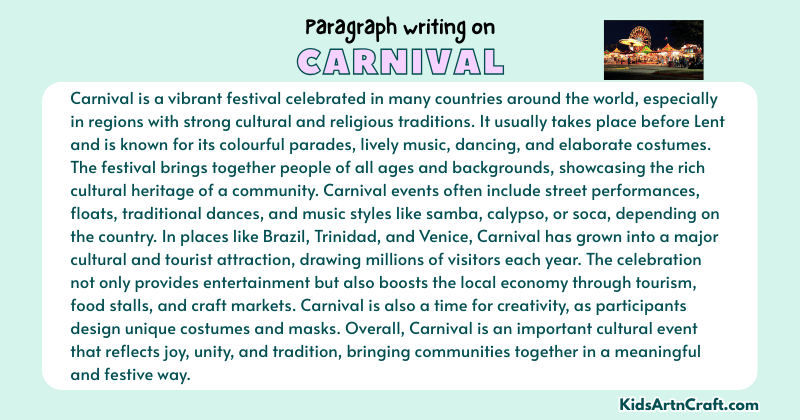 Expository Paragraph on Carnival (Explains with Facts)