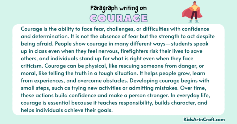Paragraph On Courage - Kids Art & Craft
