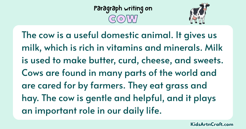 Expository Paragraph on Cow (Explains with Facts)