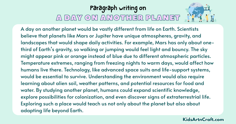 Paragraph on A Day on Another Planet