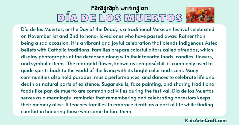 Expository Paragraph on Día de los Muertos (Explains with Facts)