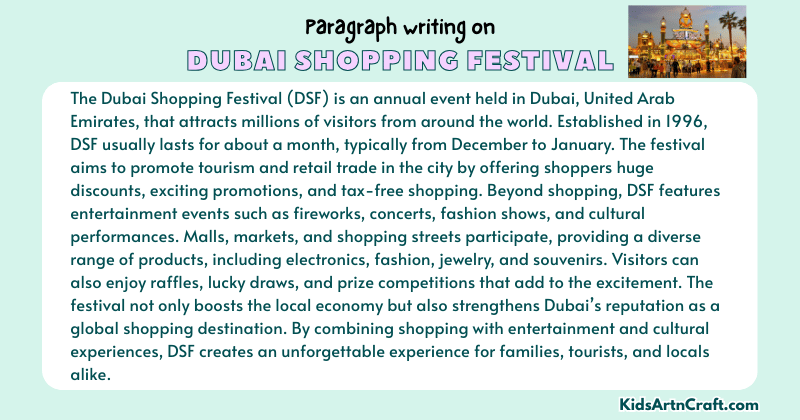 Expository Paragraph on Dubai Shopping Festival (Explains with Facts)