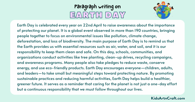 Expository Paragraph on Earth Day (Explains with Facts)