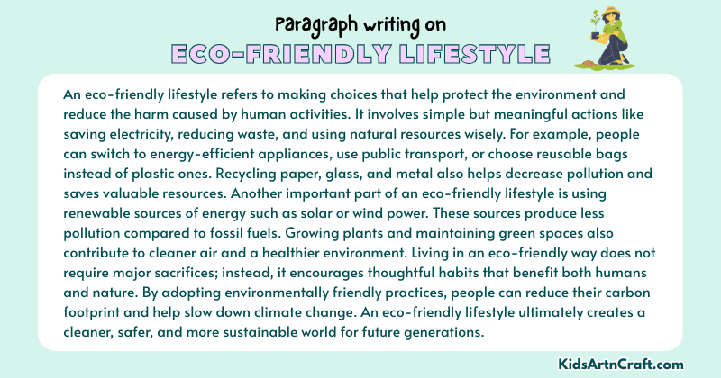 Expository Paragraph on Eco-friendly Lifestyle (Explains with Facts)