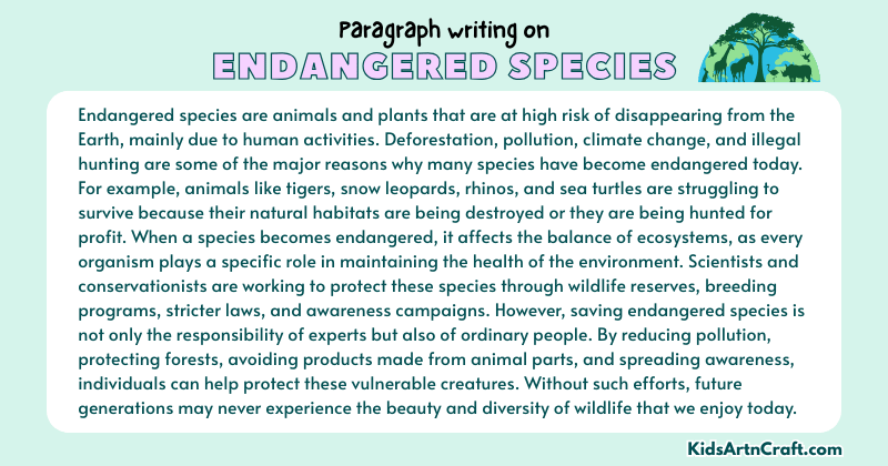 Paragraph on Endangered Species