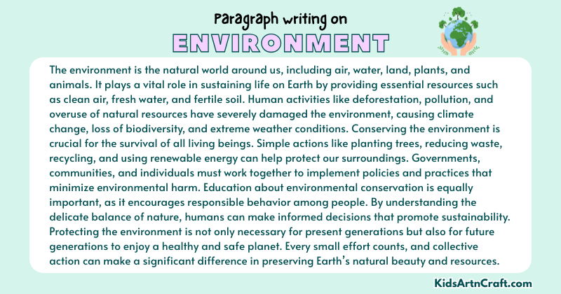Expository Paragraph on Environment (Explains with Facts)