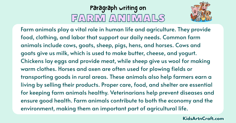 Expository Paragraph on Farm Animals (Explains with Facts)