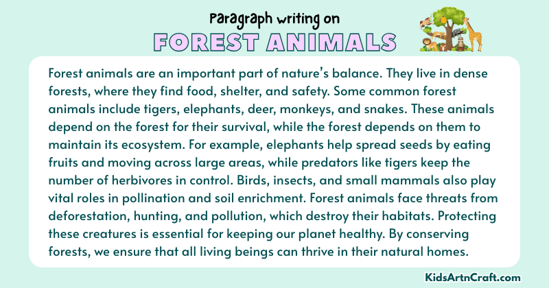 Paragraph on Forest Animals