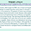 Paragraph on French Revolution