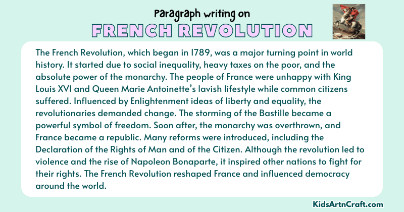 Expository Paragraph on the French Revolution (Explains with Facts)