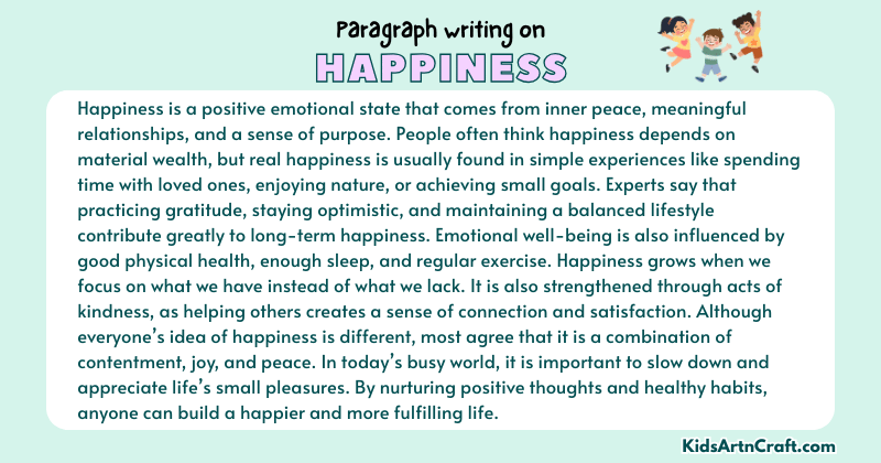 Paragraphs On Happiness