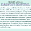 Paragraph on Harvest Festival