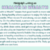 Paragraph on Health is Wealth