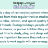 Paragraph on Holiday
