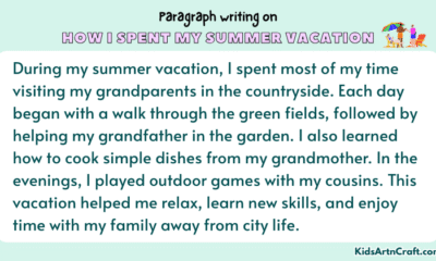 Paragraph on How I Spent My Summer Vacation