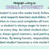 Paragraph on Ideal student