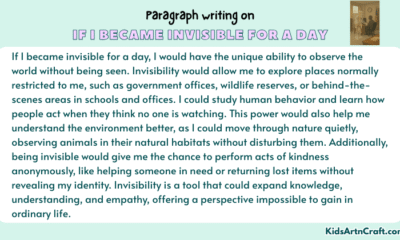 Paragraph on If I became invisible for a day