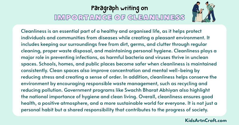 Expository Paragraph on the Importance of Cleanliness (Explains with Facts)