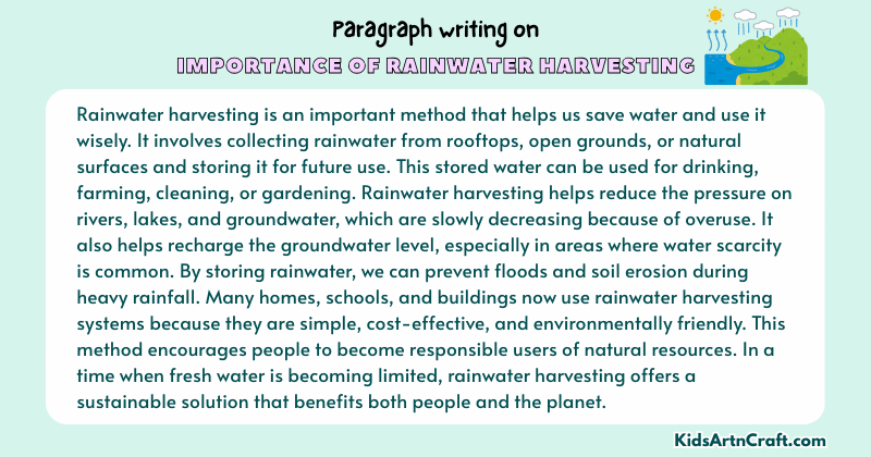 Expository Paragraph on the Importance of Rainwater Harvesting (Explains with Facts)