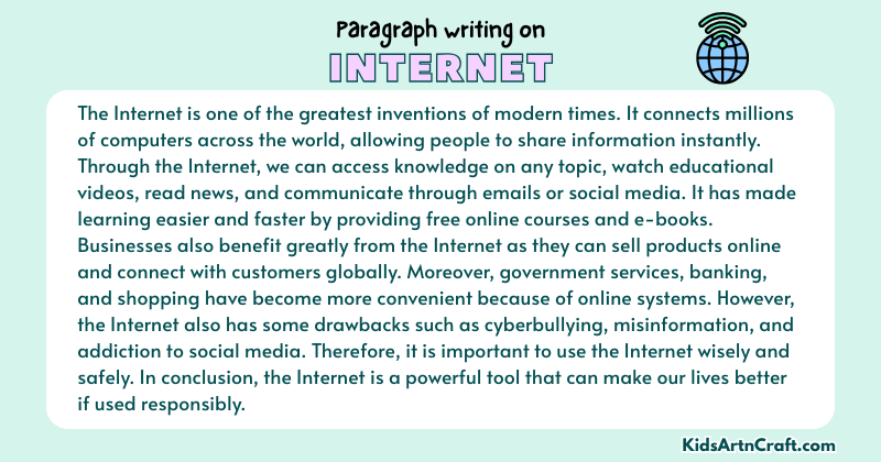 Paragraph on Internet