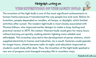 Paragraph on The Invention of the Light Bulb