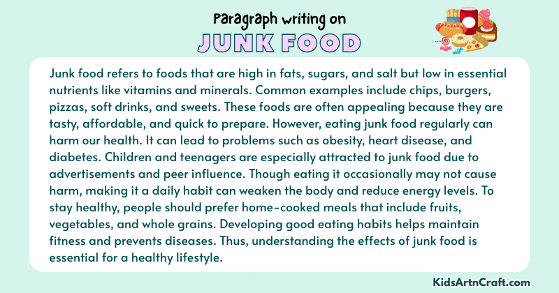 Expository Paragraph on Junk Food (Explains with Facts)
