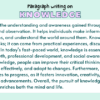 Paragraph on Knowledge
