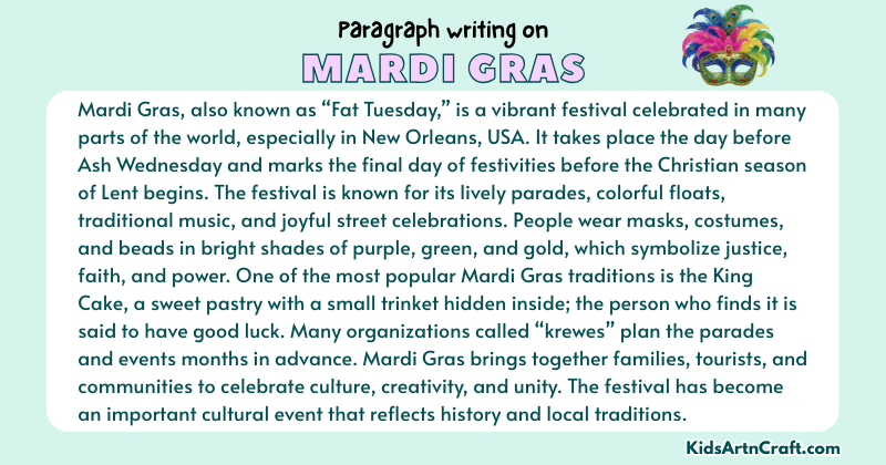 Expository Paragraph on Mardi Gras (Explains with Facts)