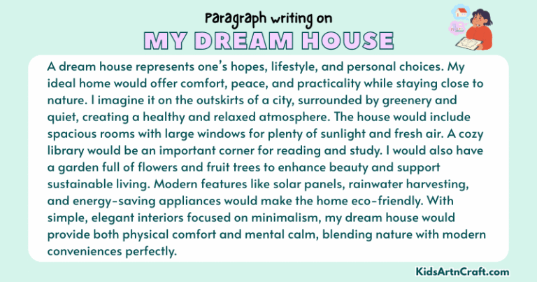 Paragraph on My Dream House - Kids Art & Craft
