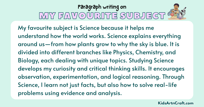 Expository Paragraph on My Favourite Subject (Explains with Facts)