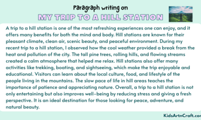 Paragraph on My Trip to a Hill Station