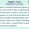 Paragraph on Newspaper