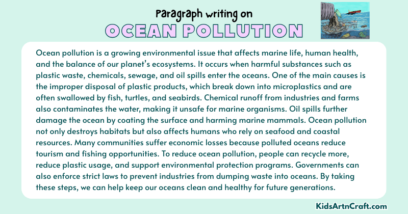 Expository Paragraph on Ocean Pollution (Explains with Facts)