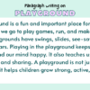 Paragraph on Playground