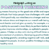 Paragraph on Positive Thinking