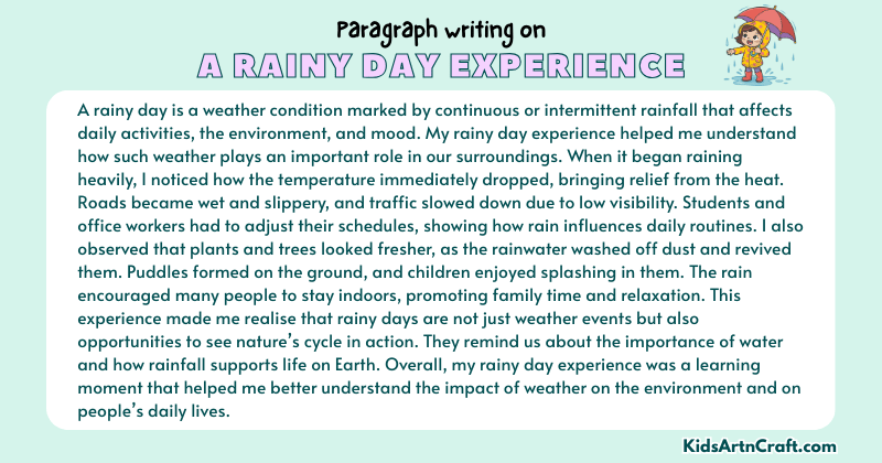 Paragraph on A Rainy Day Experience