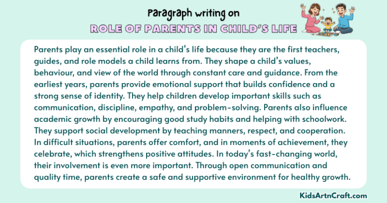 Paragraphs on Role of Parents in Child’s Life - Kids Art & Craft