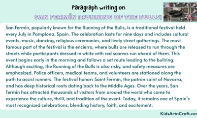 Paragraph on San Fermín (Running of the Bulls)