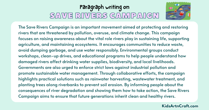 Expository Paragraph on Save Rivers Campaign (Explains with Facts)