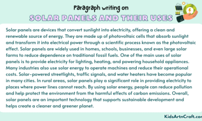 Paragraph on Solar Panels and Their Uses